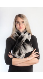 Rex fur scarf - black and grey